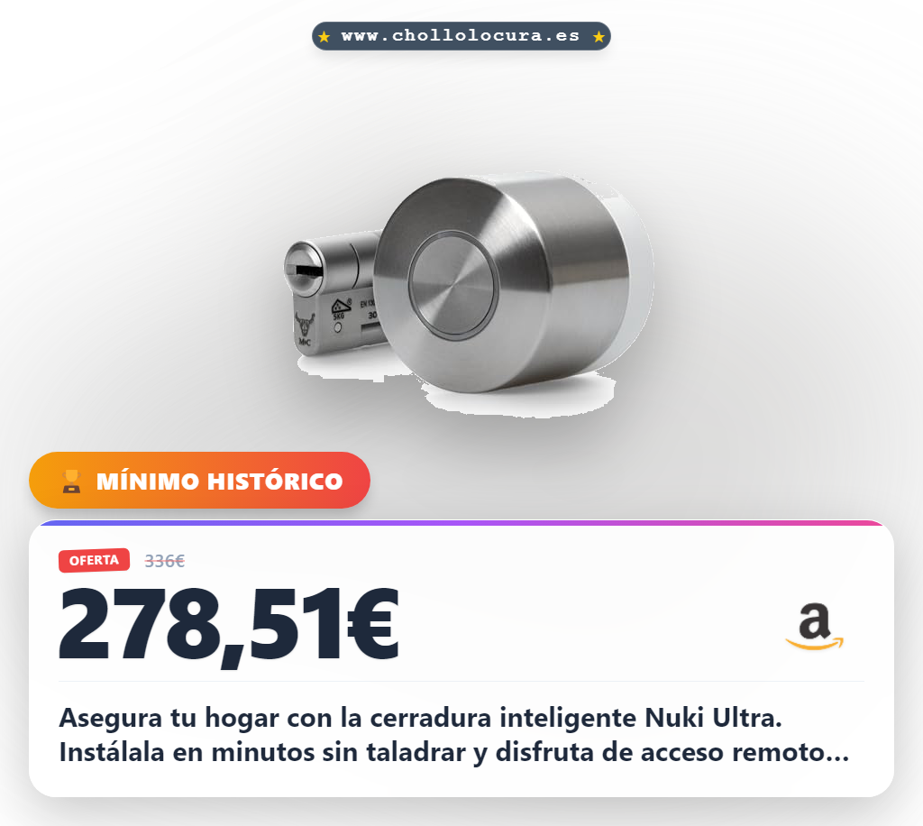 Aprovecha el Nuki Smart Lock Ultra con WiFi y Matter. Consigue acceso remoto y máxima seguridad en oferta histórica