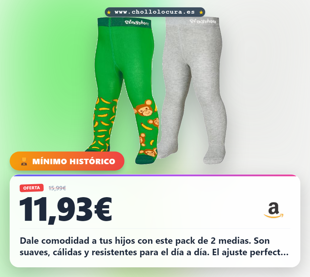 Adquiere este pack de 2 medias unisex para niños de 80 cm, suaves y resistentes, al mejor precio del mercado.