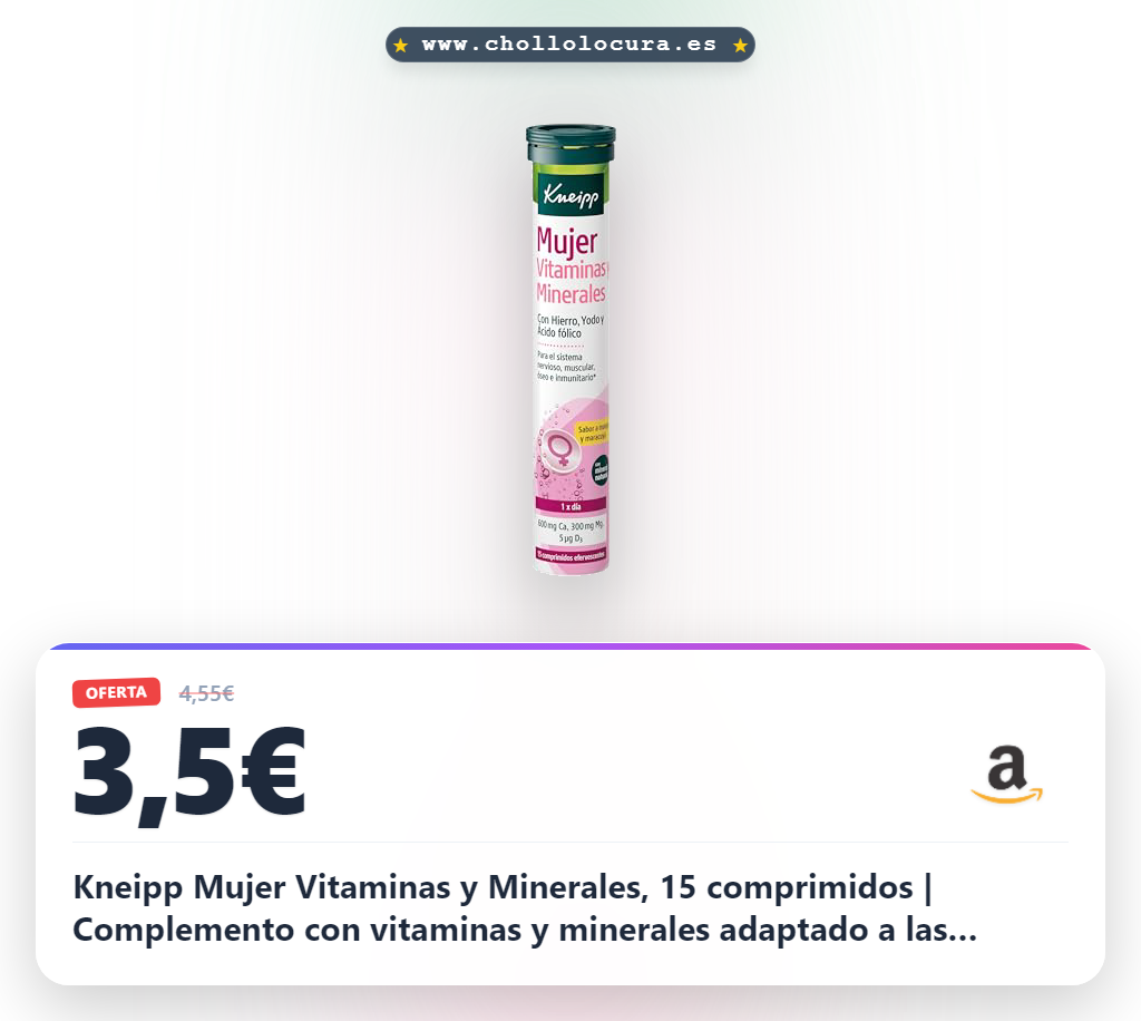Kneipp Mujer Vitaminas y Minerales, 15 comprimidos | Complemento con vitaminas y minerales adaptado a las necesidades diarias.