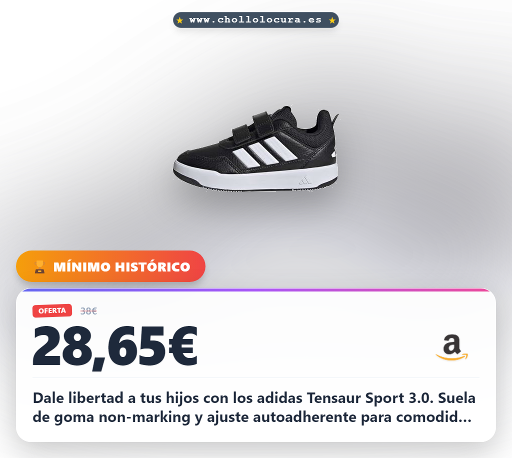 Consigue zapatillas adidas Tensaur Sport 3.0 Hook and Loop para niños en oferta
