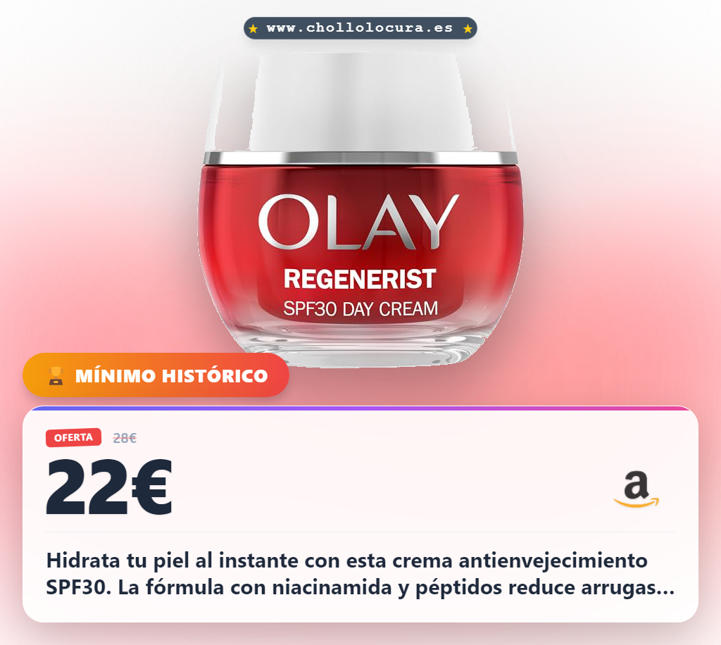Consigue crema antienvejecimiento con SPF30 y niacinamida al mejor precio de chollo