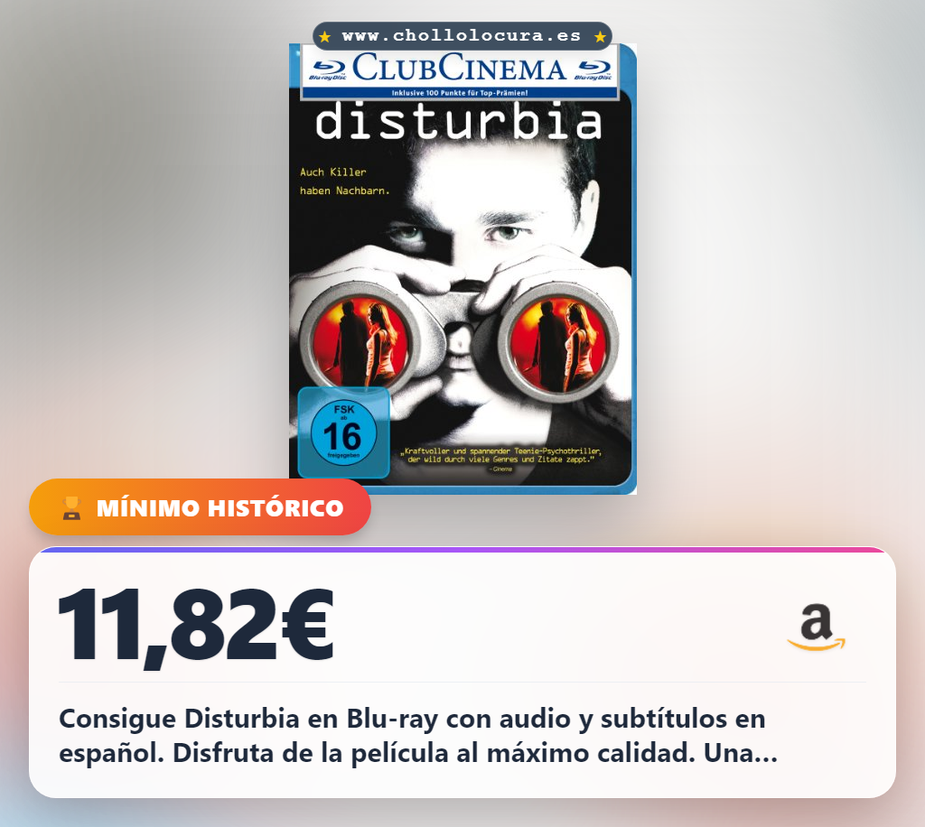 Consigue Disturbia Blu-ray con audio y subtítulos en español al mejor precio