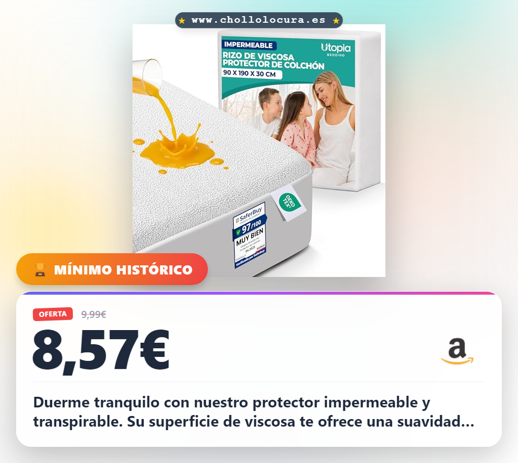 Consigue protector de colchón impermeable 90x190 cm de viscosa con certificación Oeko-Tex y máxima transpirabilidad