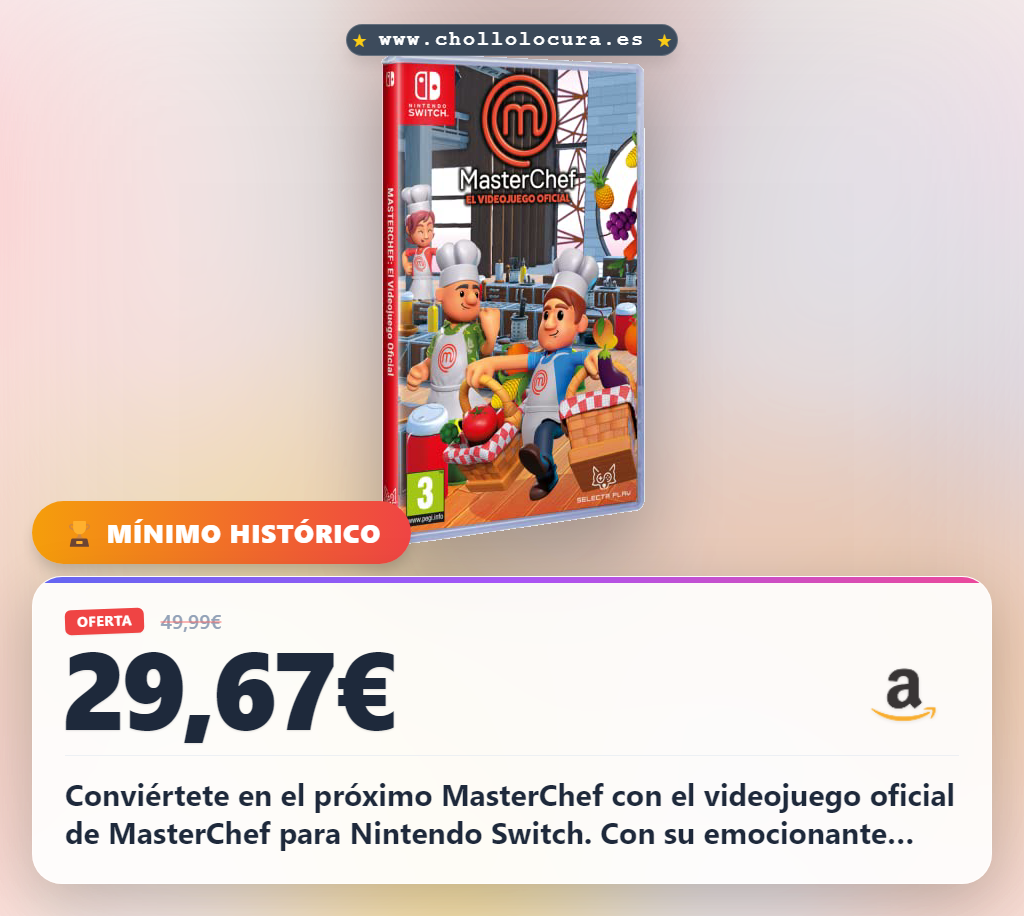 Disfruta la experiencia MasterChef en Nintendo Switch: cocina, compite y desbloquea recetas exclusivas al mejor precio
