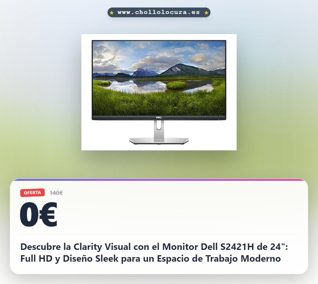 Descubre la Clarity Visual con el Monitor Dell S2421H de 24": Full HD y Diseño Sleek para un Espacio de Trabajo Moderno