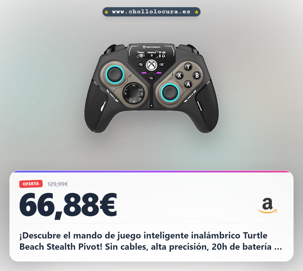 Aprovecha el mando Turtle Beach Stealth Pivot inalámbrico: precisión sin retardo para PC y Xbox al mejor precio.