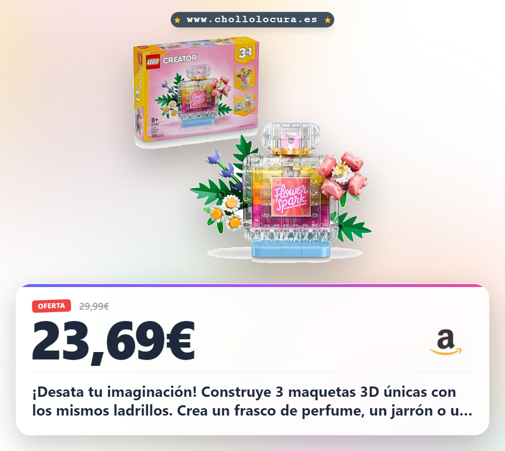 ¡Desata tu imaginación! Construye 3 maquetas 3D únicas con los mismos ladrillos. Crea un frasco de perfume, un jarrón o un refresco. Es perfecto para decorar tu habitación y es el regalo ideal para niños creativos.