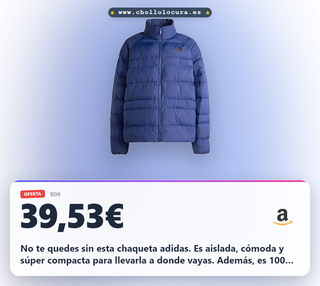 Descubre la Chaqueta adidas Essentials Insulated M reciclada, corte holgado y al mejor precio.