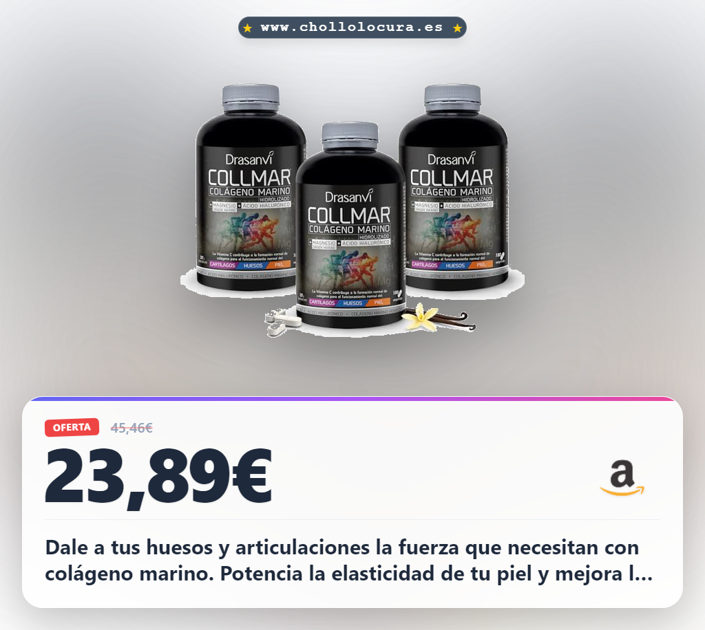 Aprovecha el colágeno marino con Magnesio y Ácido Hialurónico para huesos, piel y articulaciones en oferta histórica