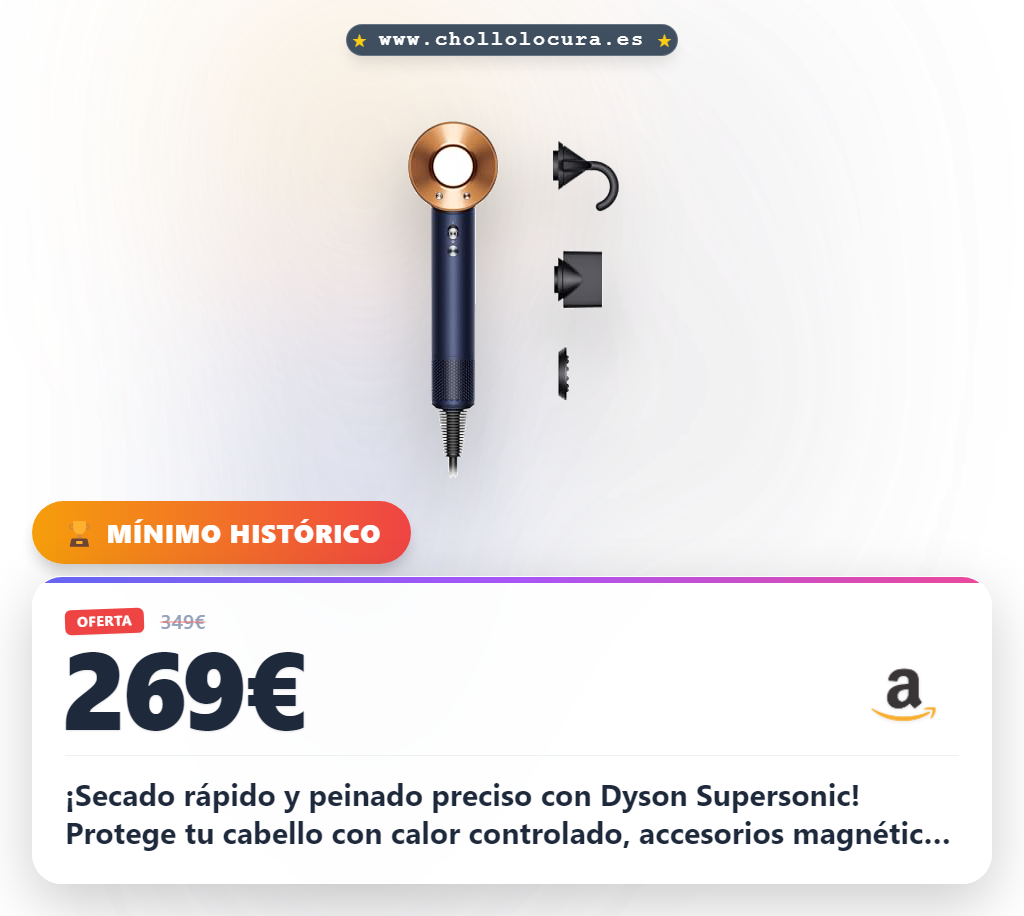 Dyson Supersonic™ secador de pelo – Liso+Ondulado (Azul de Prusia/Cobre intenso)