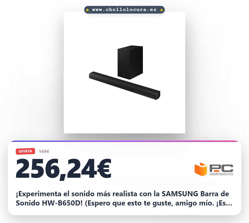 SAMSUNG Barra de Sonido HW-B650D: ¡Experiencia Cine en tu Hogar!