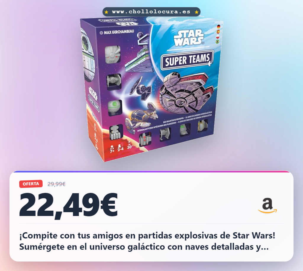 ¡Compite con tus amigos en partidas explosivas de Star Wars! Sumérgete en el universo galáctico con naves detalladas y estrategias emocionantes. Ideal para 2 a 4 jugadores, ¡una aventura épica para toda la familia!