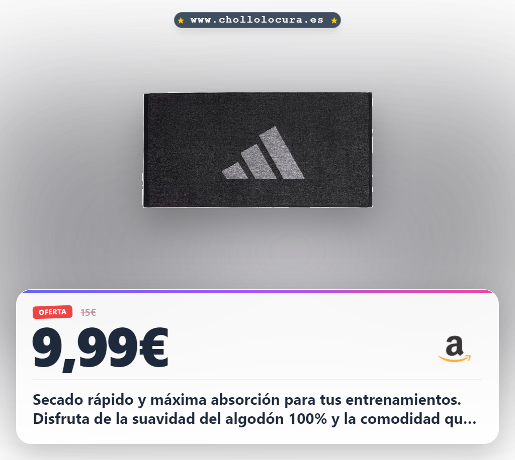 Consigue el pack de toallas performance adidas unisex negro y blanco con 100% algodón al mejor precio del año en oferta histórica