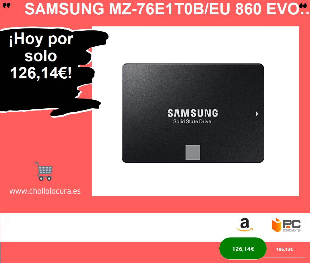 ¡SSD Samsung 1TB 550MB/s! Cifrado AES 256 y velocidad. ¡Oferta de último minuto!