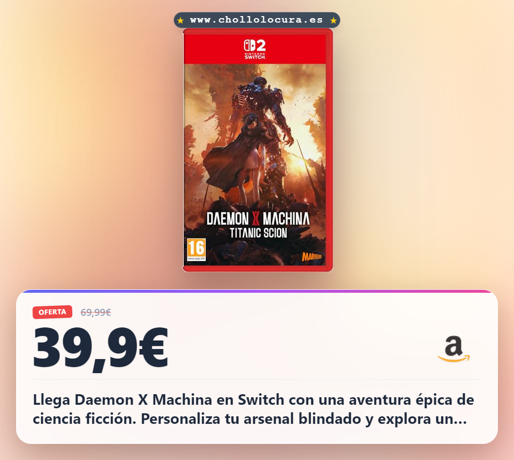 Aprovecha Daemon X Machina en Nintendo Switch: aventura épica de ciencia ficción y combate cooperativo al mejor precio