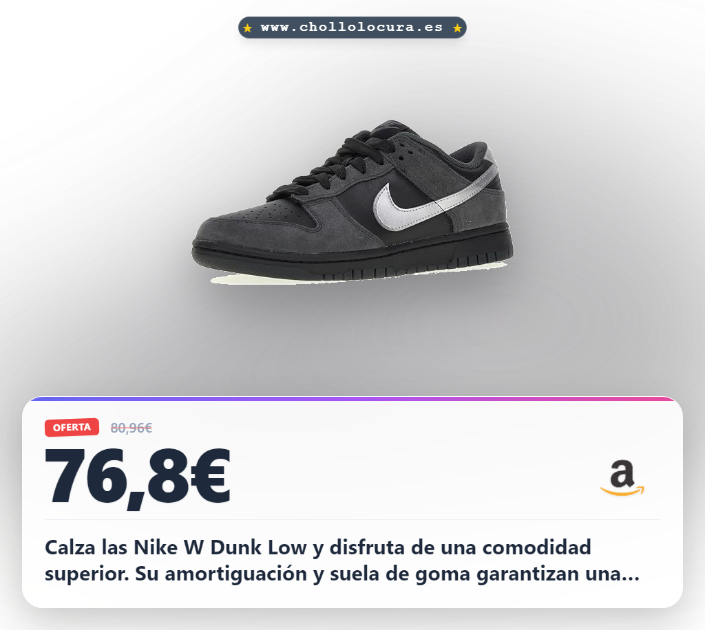 Adquiere las Nike W Dunk Low Zapatillas con amortiguación y suela resistente a precio de chollo.