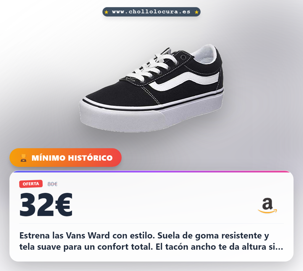 Consigue zapatillas Vans Ward Platform para mujer en oferta con tacón ancho y suela de goma