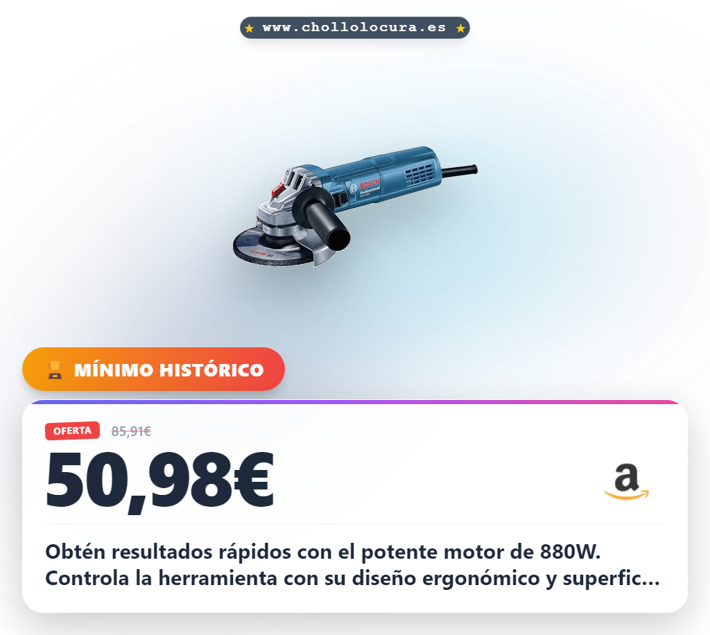 Consigue la amoladora angular Bosch PRO GWS 880 de 880W potente y ergonómica en oferta