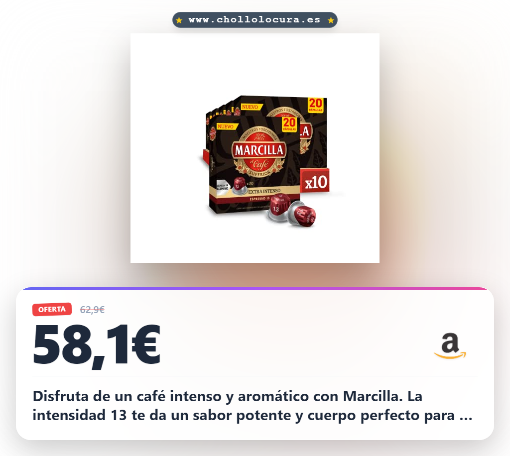 Aprovecha las cápsulas Marcilla de café extra intenso intensidad 13 para Nespresso al mejor precio