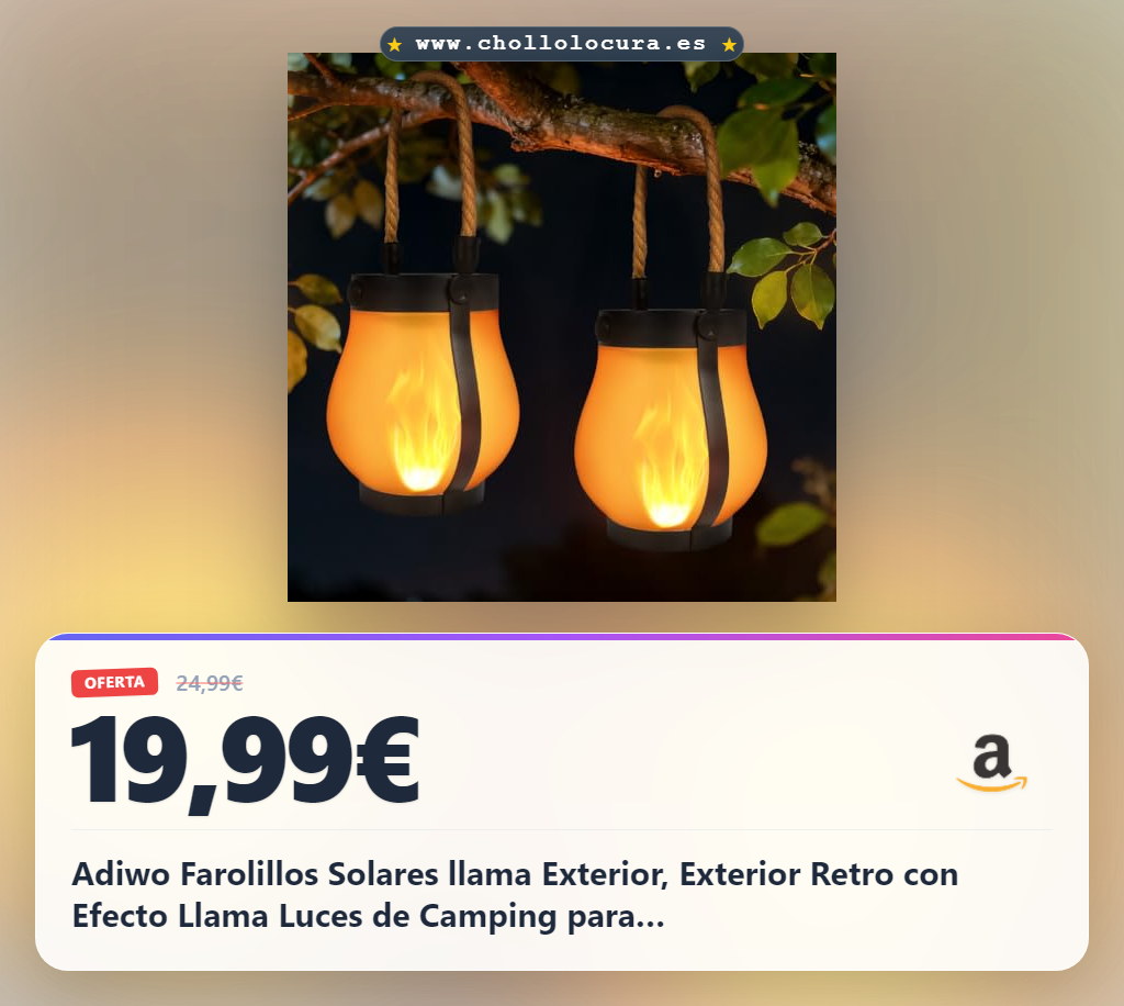 Adiwo Farolillos Solares llama Exterior, Exterior Retro con Efecto Llama Luces de Camping para Patio/Césped/Pasillo/Jardín/Terraza/Balcón/Porche/Camping, Lámpara Decorativa 2pcs