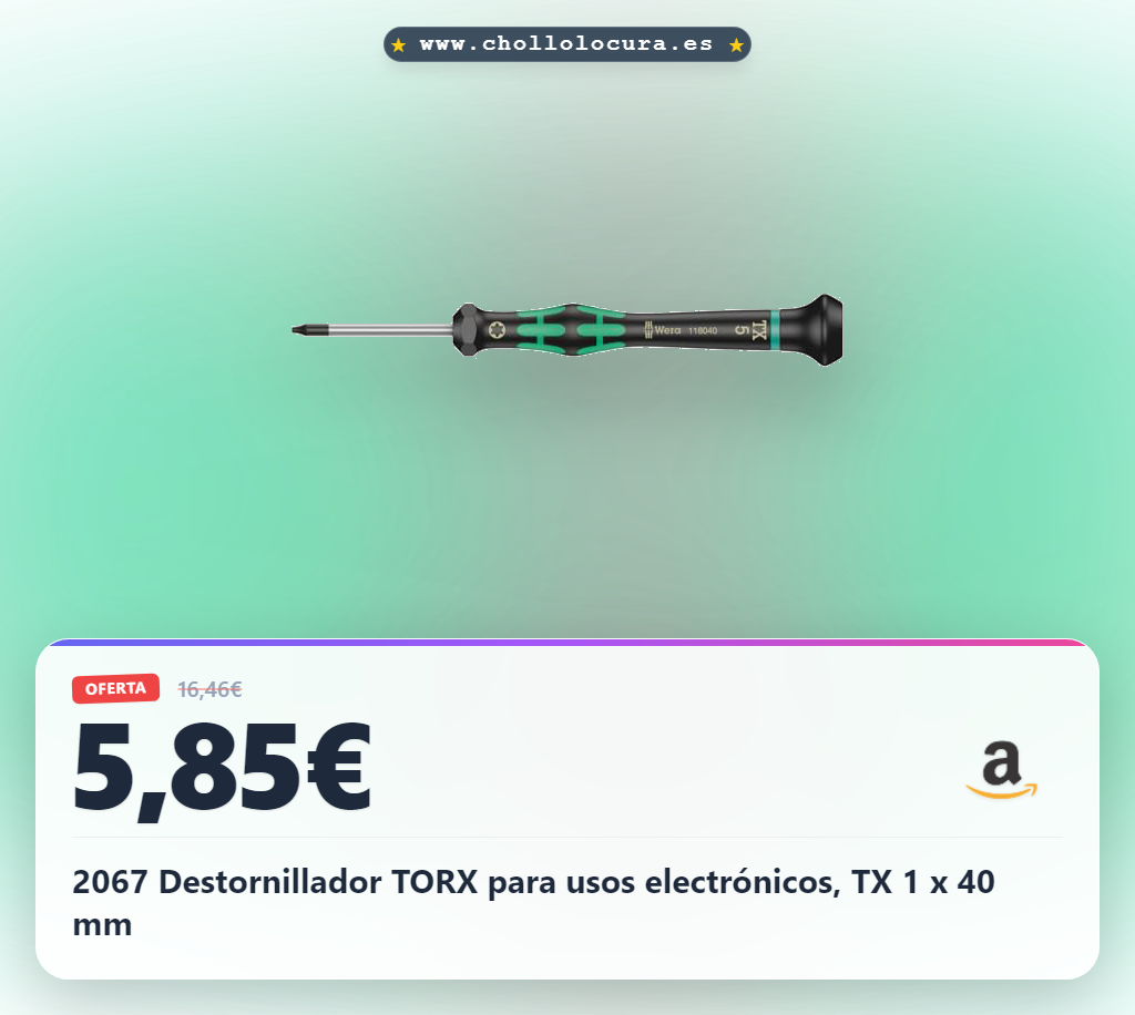 2067 Destornillador TORX para usos electrónicos, TX 1 x 40 mm