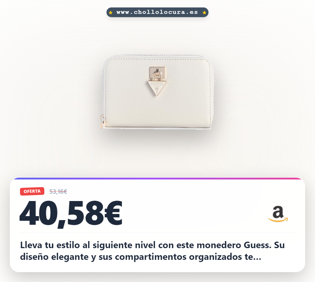 Obtén el monedero Guess Patsie SLG Zip Around en oferta: diseño elegante y 4 compartimentos seguros para tu día.