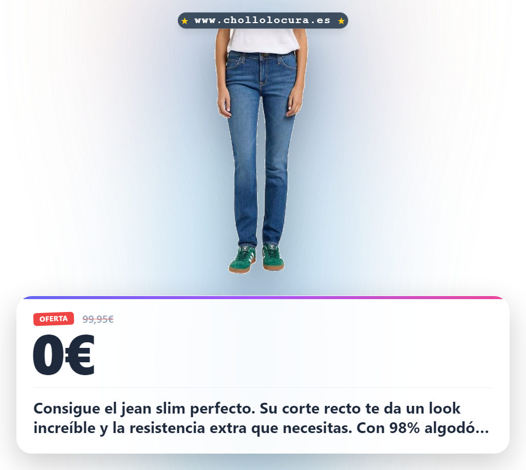 Consigue el jean slim perfecto. Su corte recto te da un look increíble y la resistencia extra que necesitas. Con 98% algodón y un ajuste cómodo, es la prenda ideal para tu día a día. ¡No esperes más, aprovecha este chollo!
