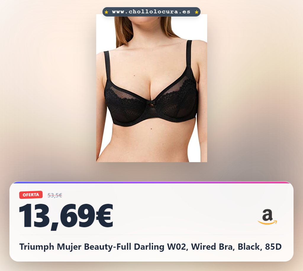 Triumph Mujer Beauty-Full Darling W02, Wired Bra, Black, 85D