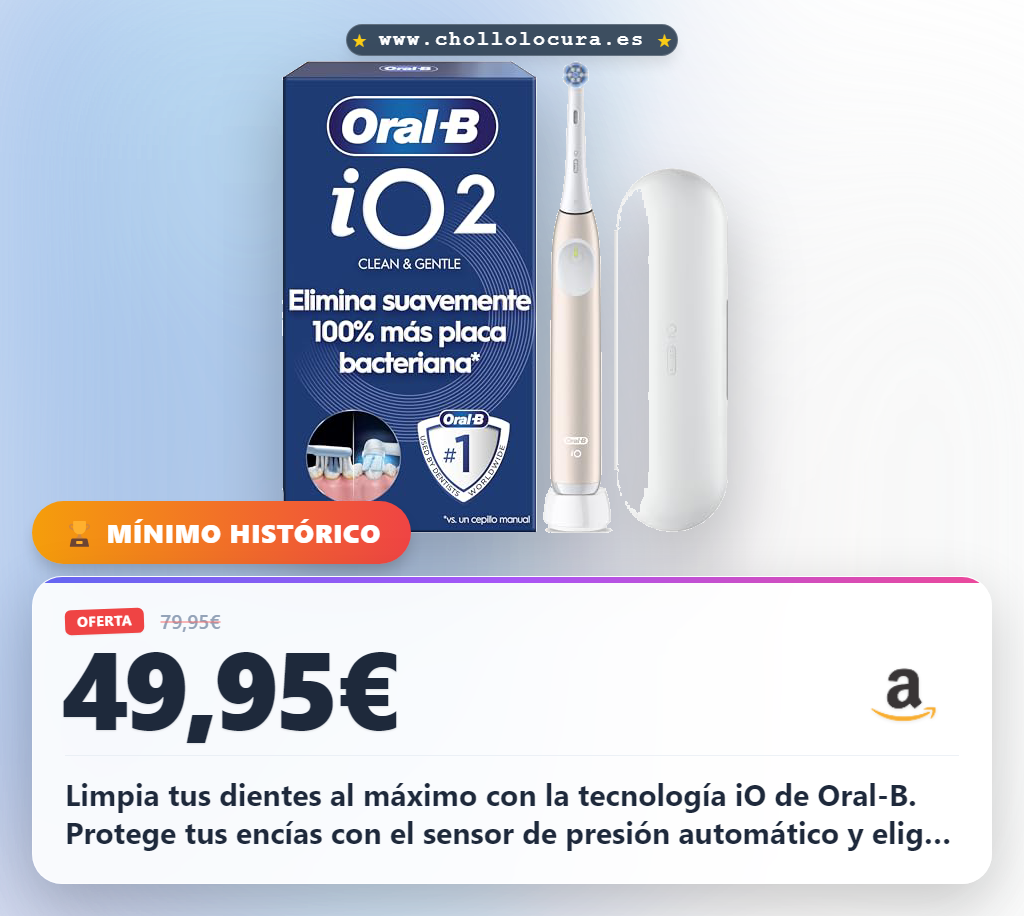 Consigue el cepillo dental eléctrico Oral-B iO con sensor de presión y 3 modos de limpieza al mejor precio