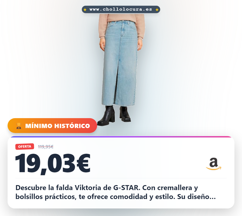 Consigue falda Viktoria Long azul G-STAR con cremallera y bolsillos para monedas al mejor precio