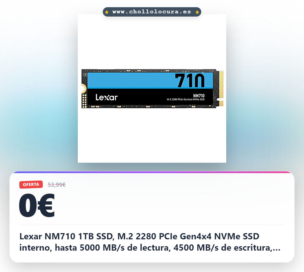Lexar NM710 1TB SSD, M.2 2280 PCIe Gen4x4 NVMe SSD interno, hasta 5000 MB/s de lectura, 4500 MB/s de escritura, unidad interna de estado sólido para PC, computadora portátil (LNM710X001T-RNNNG)