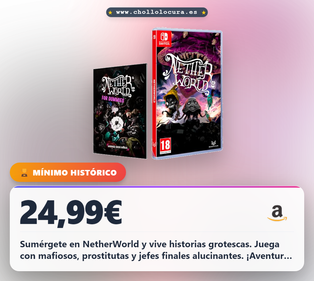 Aprovecha NetherWorld para Nintendo Switch: Juega con mafiosos y bosses grotescos en este chollo de juegos locos