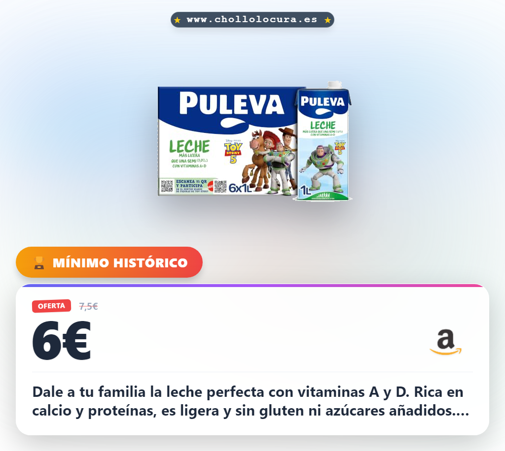 Aprovecha la leche semidesnatada con vitaminas A y D y calcio en oferta histórica