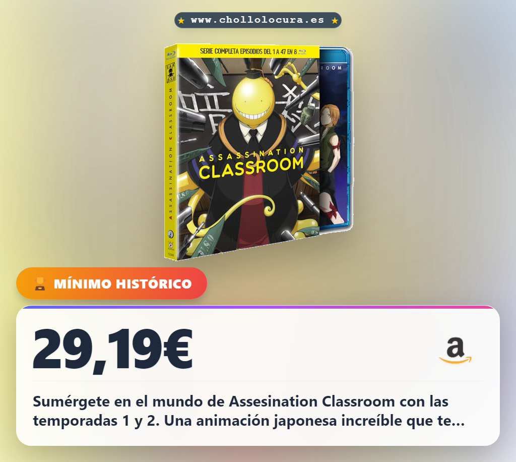 Aprovecha la serie Assassination Classroom temporadas 1 y 2 en oferta histórica de Blu-ray