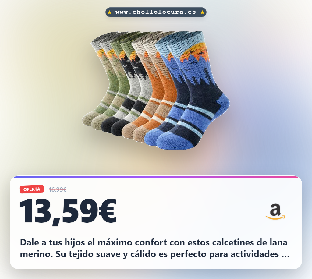 Adquiere los calcetines BISOUSOX de lana merina para niños. Ideales para invierno y senderismo a precio de chollo