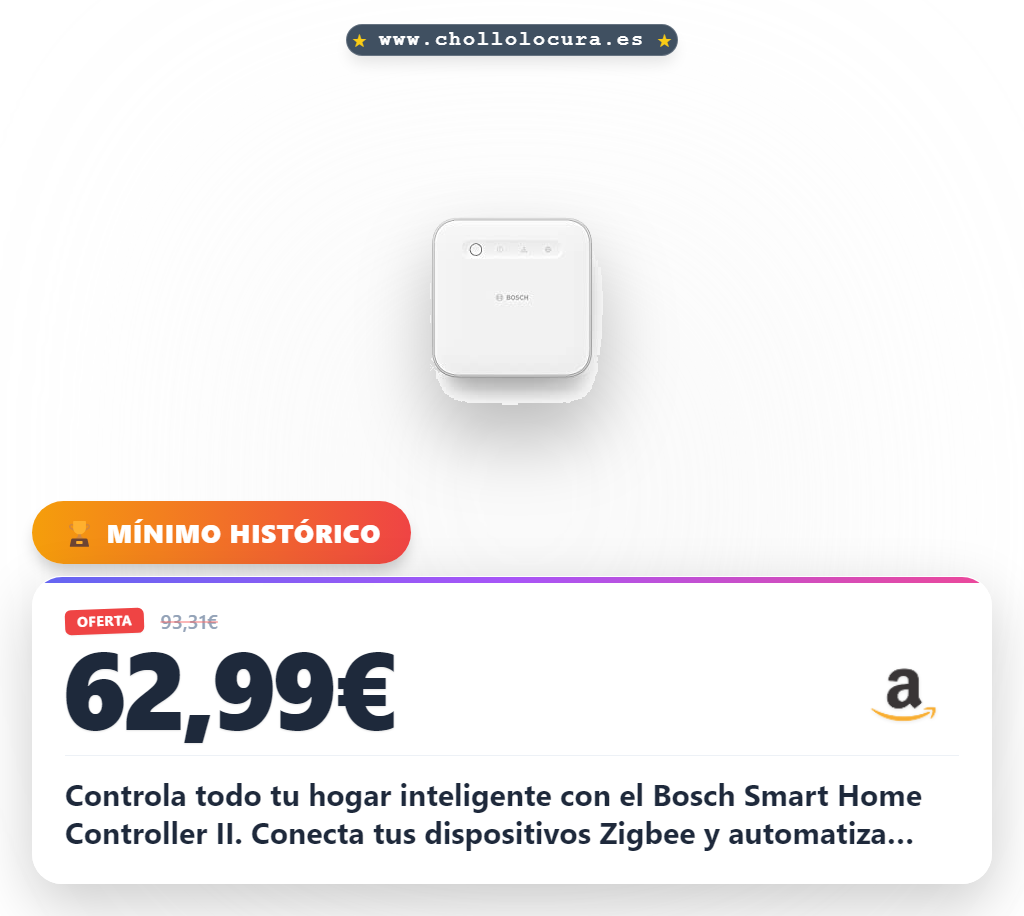 Consigue el controlador central Bosch Smart Home II con seguridad y automatizaciones Zigbee en oferta histórica