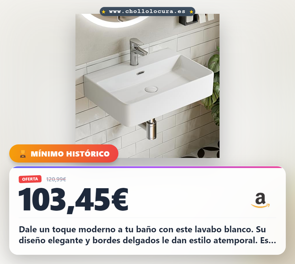 Adquiere el lavabo Horow de cerámica blanco 60 cm sobreponer, moderno y resistente al mejor precio