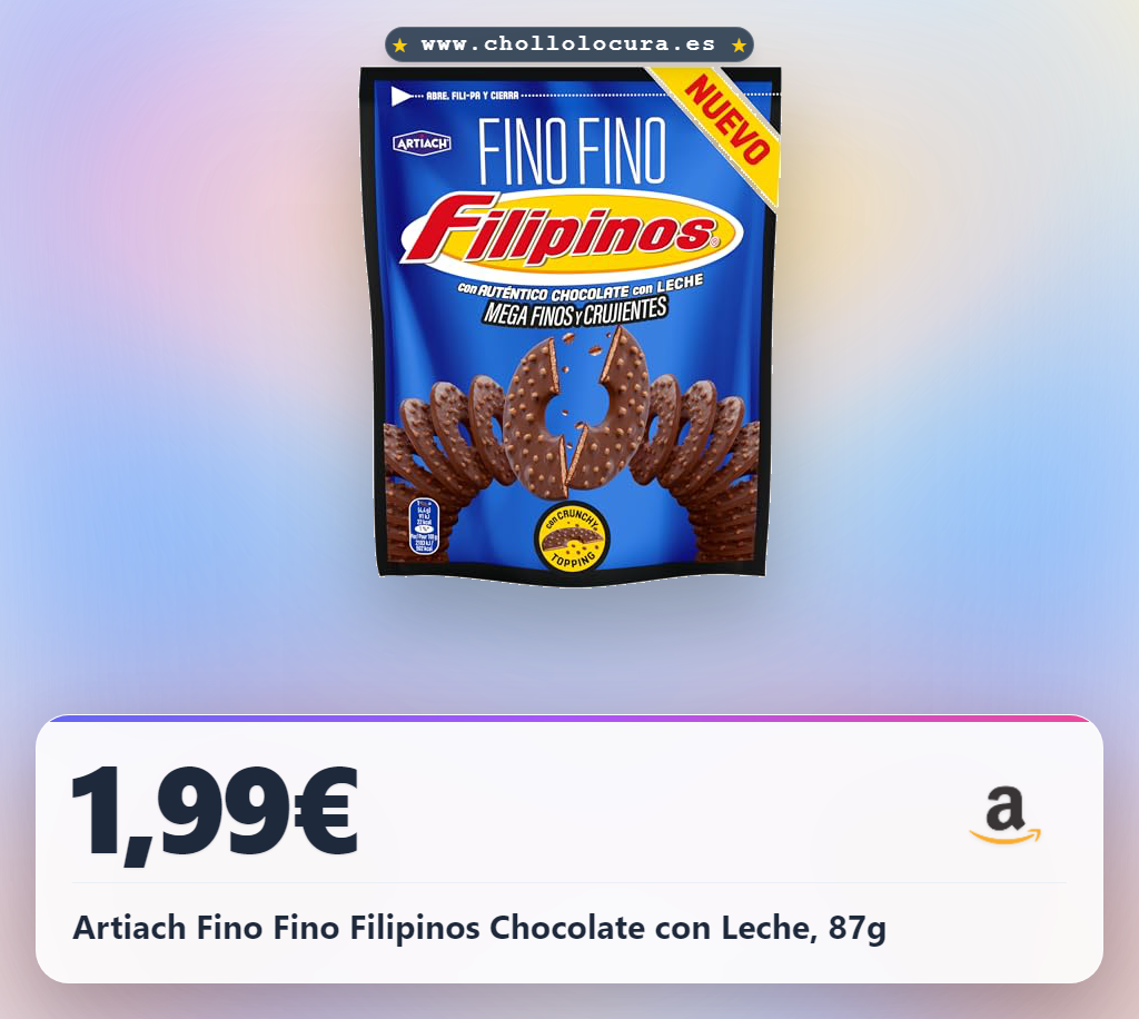 Artiach Fino Fino Filipinos Chocolate con Leche, 87g