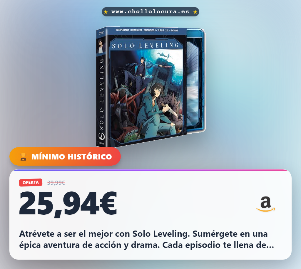 Aprovecha Solo Leveling Temporada 1 en Blu-Ray: Acción y drama de la animación japonesa al mejor precio