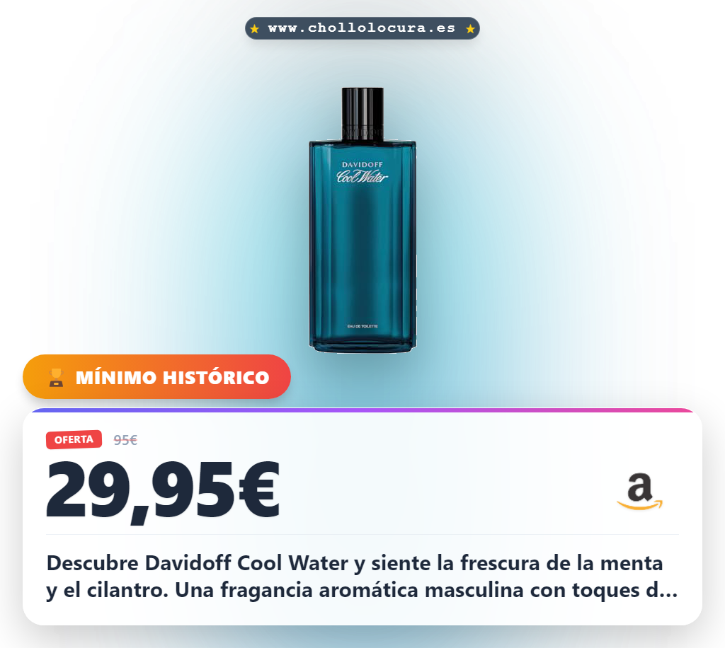 Consigue Davidoff Cool Water Eau de Toilette con notas de cilantro menta y lavanda al mejor precio