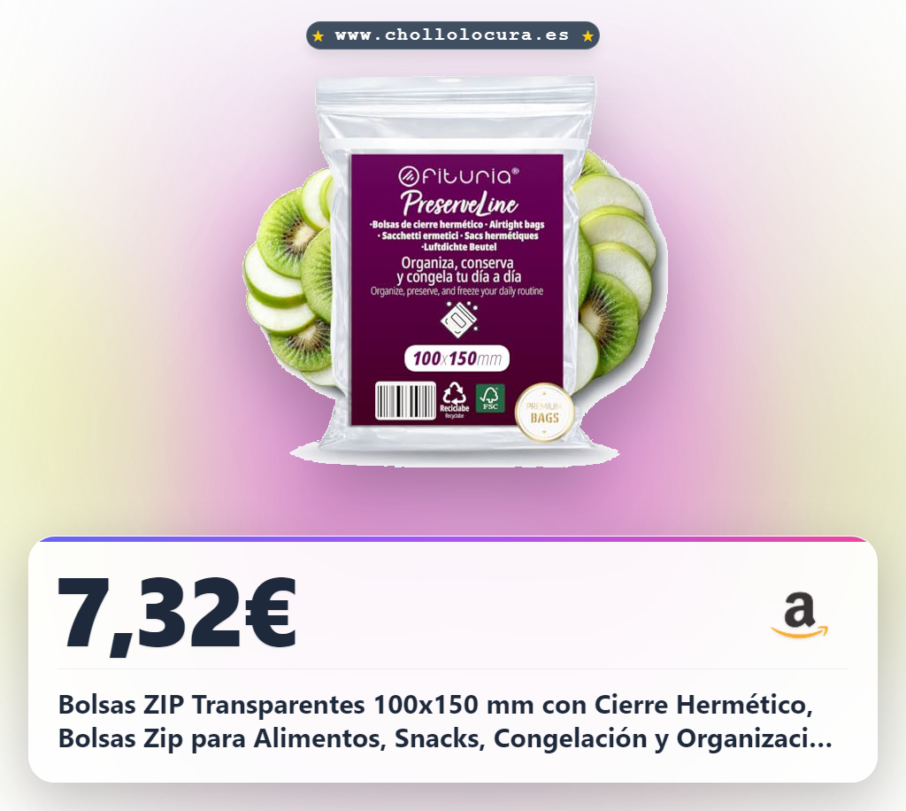 Bolsas ZIP Transparentes 100x150 mm con Cierre Hermético, Bolsas Zip para Alimentos, Snacks, Congelación y Organización de Cocina y Viaje – Ofituria (200 Bolsas)