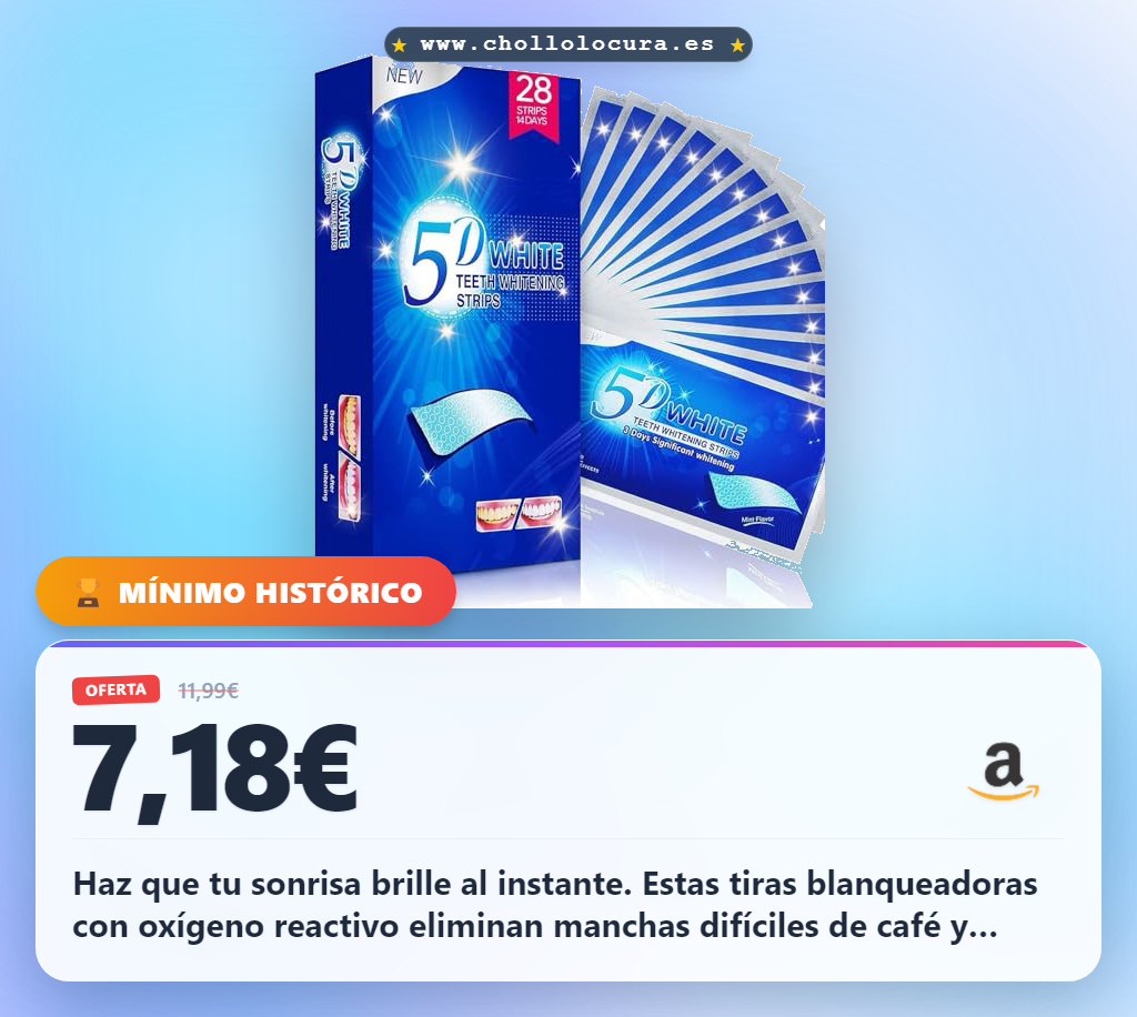 Adquiere las tiras blanqueadoras dentales con oxígeno reactivo y 28 piezas al mejor precio del año en oferta histórica al instante.