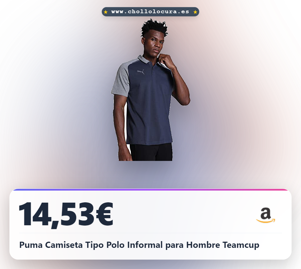 Puma Camiseta Tipo Polo Informal para Hombre Teamcup