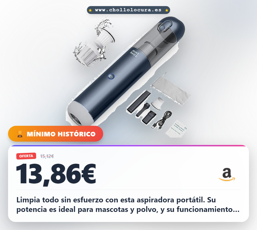 Aprovecha la aspiradora portátil 3 en 1 sin cable para coche y mascotas al mejor precio de oferta histórica