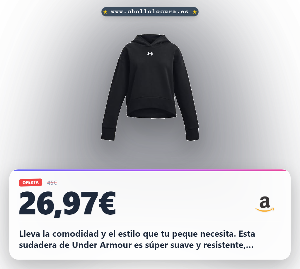 Aprovecha la sudadera Under Armour Niña UA Rival Fleece Crop Hoodie. Calidad y comodidad garantizadas.