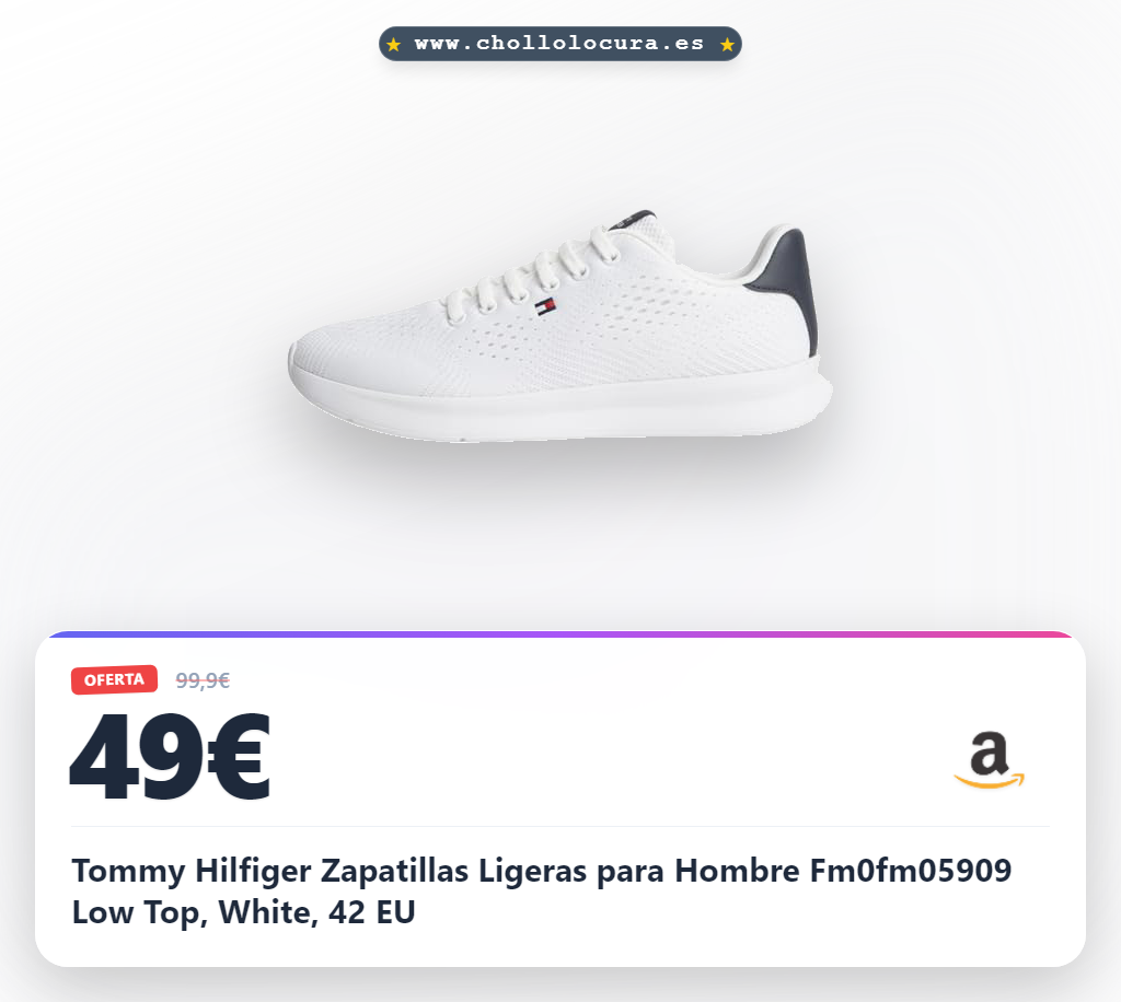 Tommy Hilfiger Zapatillas Ligeras para Hombre Fm0fm05909 Low Top, White, 42 EU