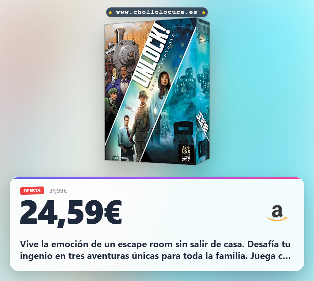 Obtén Asmodees Unlock! Escape Room de Mesa: 1-6 Jugadores, 60 Minutos en oferta histórica.