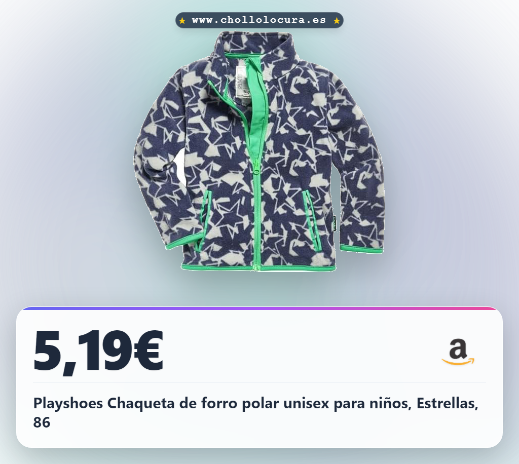 Playshoes Chaqueta de forro polar unisex para niños, Estrellas, 86