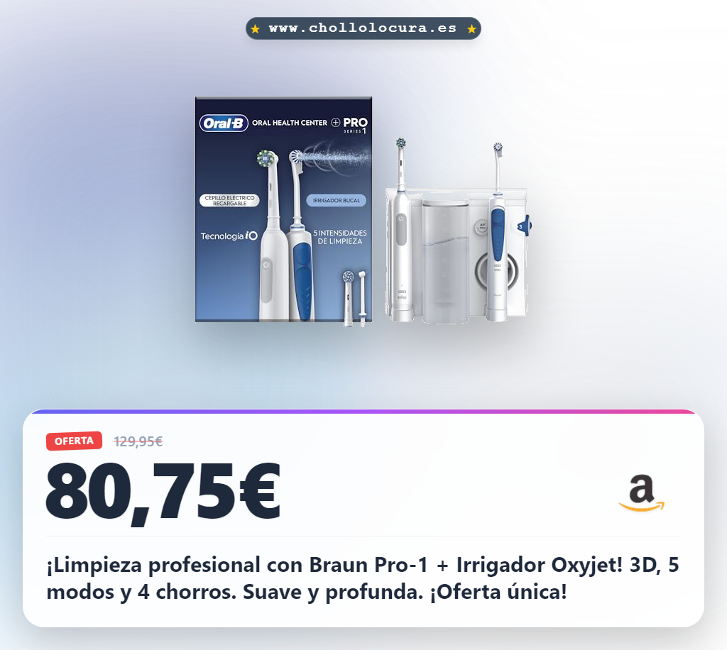 Braun Pro-1 + Irrigador Oxyjet - Cepillo Eléctrico + Irrigador Blanco Y Azul