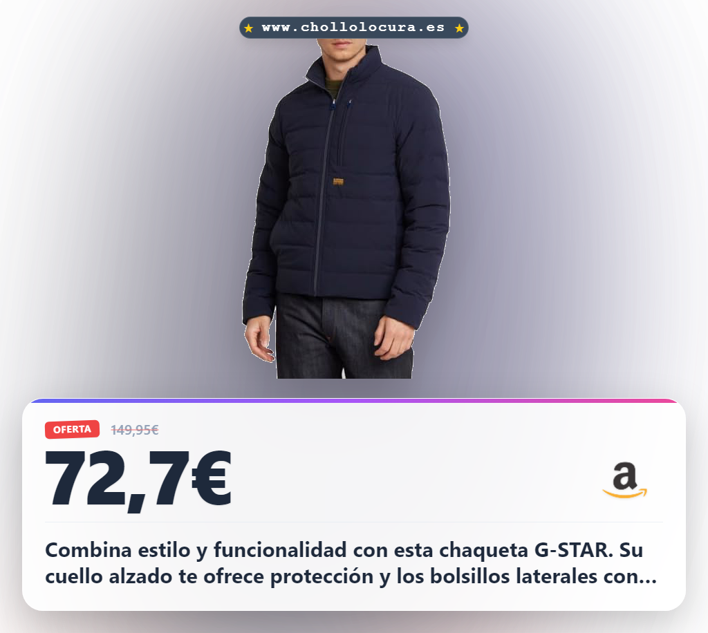 Combina estilo y funcionalidad con esta chaqueta G-STAR. Su cuello alzado te ofrece protección y los bolsillos laterales con cierre te permiten llevar todo lo que necesitas. Disfruta de un panel largo y un cierre seguro para máxima comodidad y libertad de movimiento.